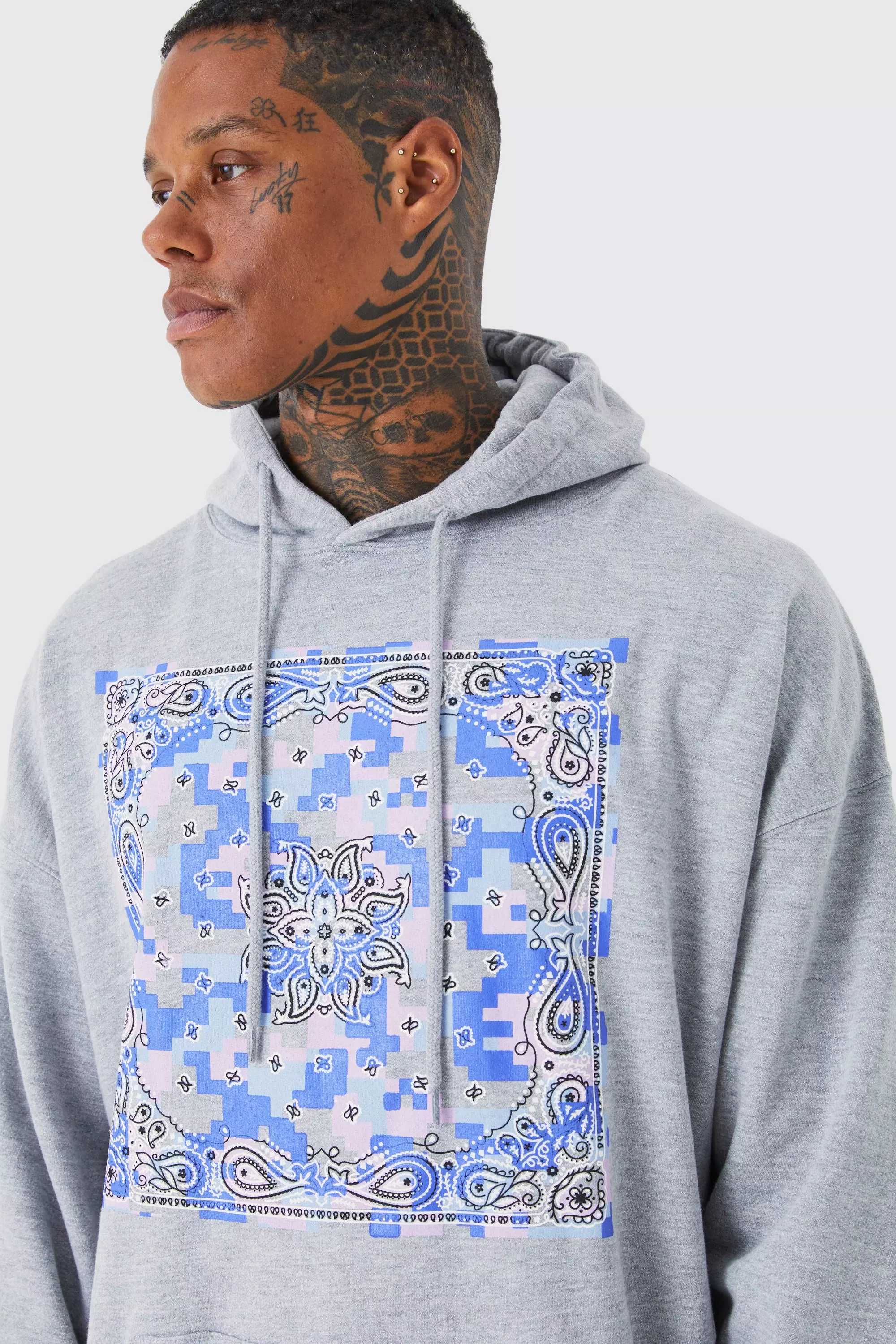 Blue bandana hoodie discount mens